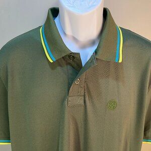 G/Fore Men's dark green short sleeve performance tech polo shirt XL EUC